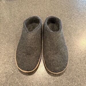 Glerups Slip On Greeb Wool Slipper With Honey Rubber Bottom -  EU Size 40